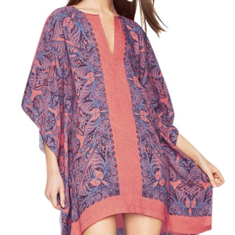 BCBGMAXAZRIA Cristen Paisley High-Lo Maxi Kaftan